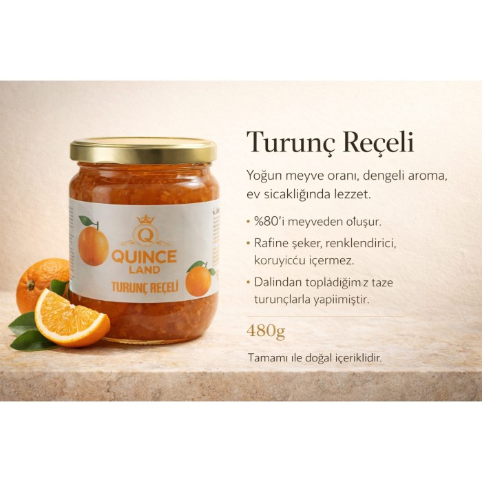 turunç reçeli cam kavanoz 480 gr