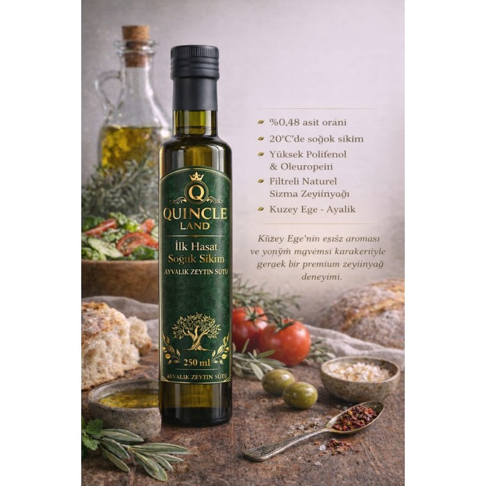 0.250 ml dorika şişe soğuk sıkım ilk hasat zeytin yağı 0.48 dizem